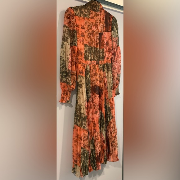 Excellent Condition, Rachel Parcell- Pleated Chiffon Midi Dress w/ Bow, Size 0 - Picture 11 of 15